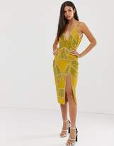 Thumbnail for your product : ASOS Design DESIGN sexy pencil midi dress with embellished panels