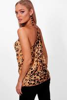Thumbnail for your product : boohoo Leopard Print Woven Drape Back Cami