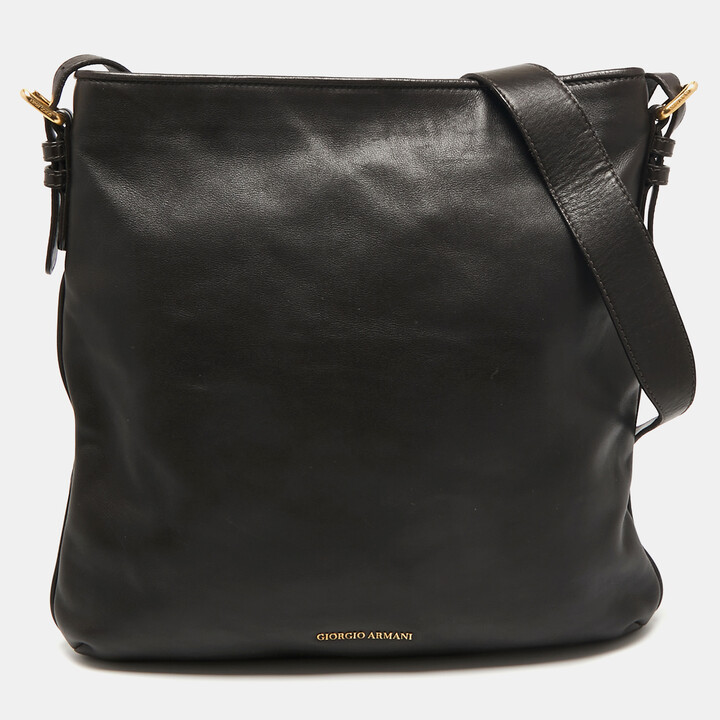 S.t. Dupont Black Leather Messenger Bag - ShopStyle