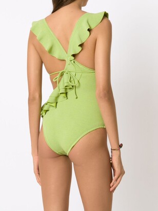 Clube Bossa Ruffled Cut-Out Swimsuit