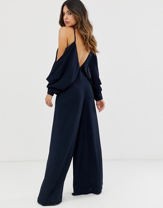 ASOS EDITION drape sleeve jumpsuit with ring detail
