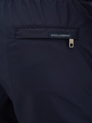 Dolce & Gabbana Logo-embroidered Swim Shorts - Navy