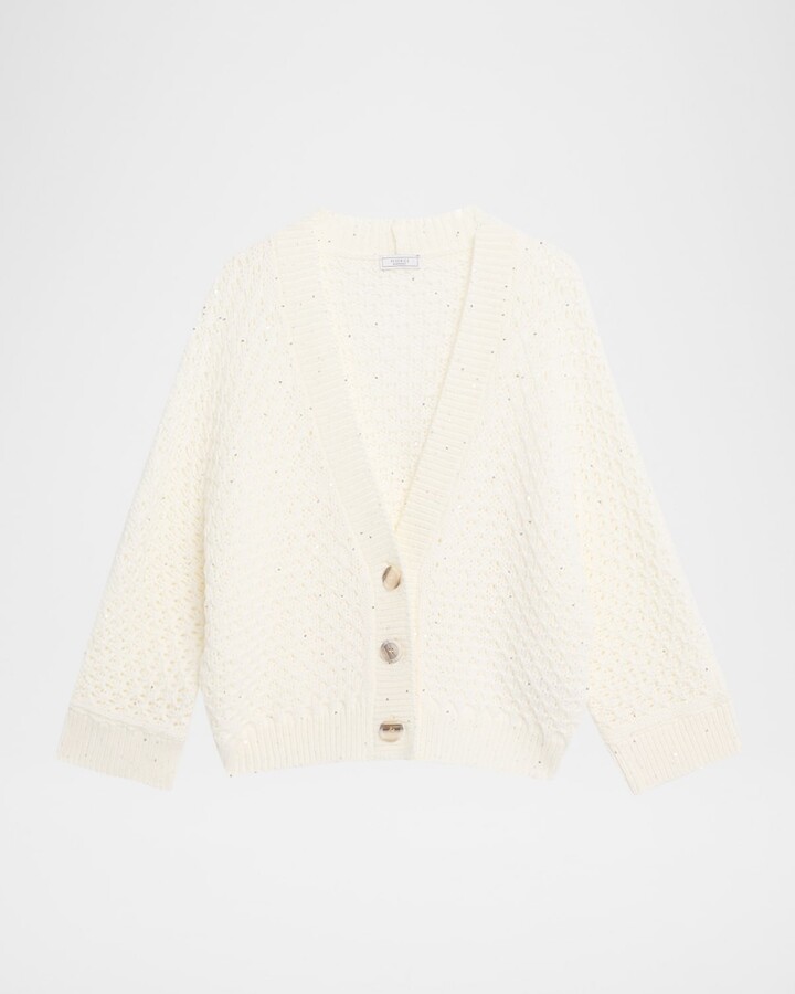 Peserico Sequin Knit Virgin Wool Cardigan