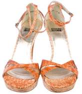 Thumbnail for your product : Stuart Weitzman Embossed Ankle Strap Sandals