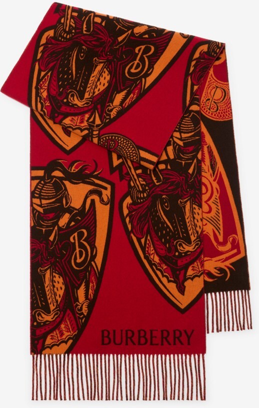 Burberry Charging Knight Wool Cashmere Scarf