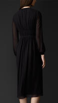 Thumbnail for your product : Burberry Layered Silk Pleat Detail Dress