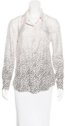 Band Of Outsiders Silk Leopard Print Top