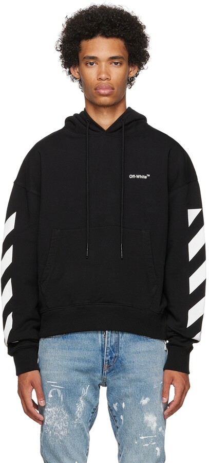 Off-White Black Diag Hoodie - ShopStyle