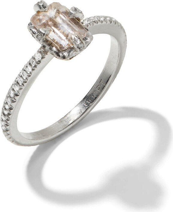Cathy Waterman Morganite Solitaire Platinum Ring
