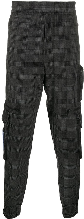 checked cargo trousers