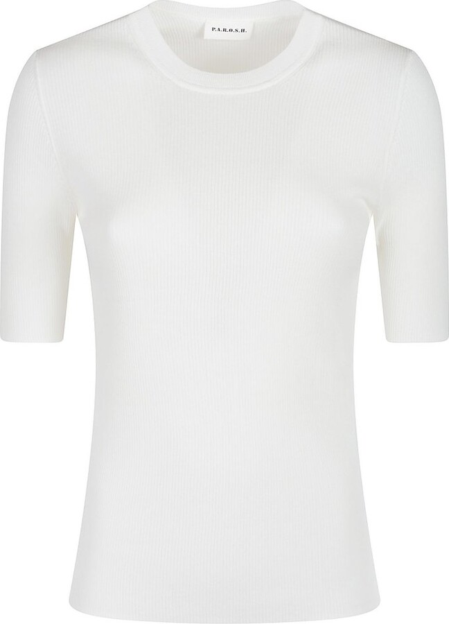 P.A.R.O.S.H. Crewneck Short-Sleeved Knit Top