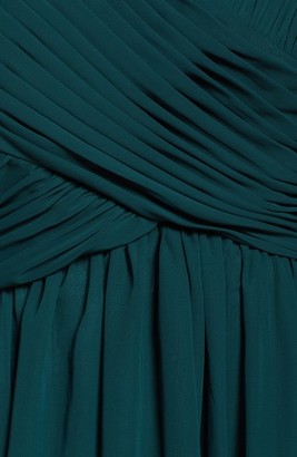 Eliza J Plus Size Women's Embellished Pleated Chiffon Gown