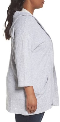 Eileen Fisher Plus Size Women's Organic Cotton Knit Hooded Jacket