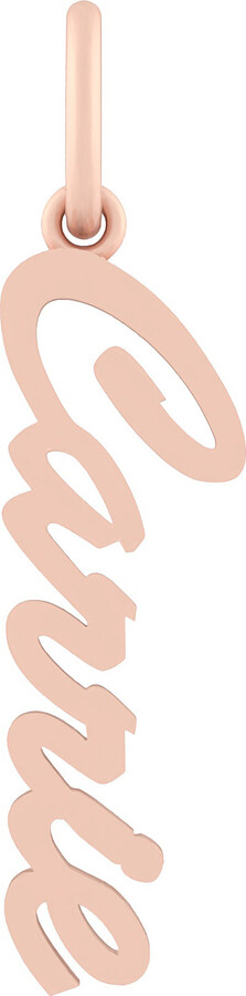 Zales Linear Sideways Italic Name Charm (1 Line and Metal Color)