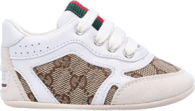 Gucci Children Re-Web Lace-Up Trainers