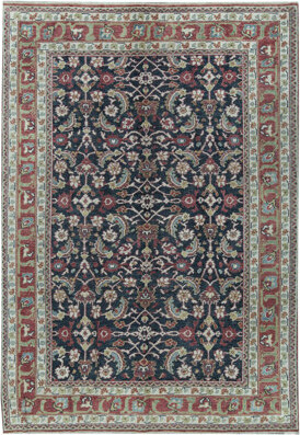 Bokara Rug Co., Inc. Soho Hand-Knotted High-Quality Blue and Red Area Rug