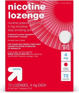 Nicotine 4mg Lozenge Stop Smoking Aid - Sugar Free Cherry - 72ct - up & up™