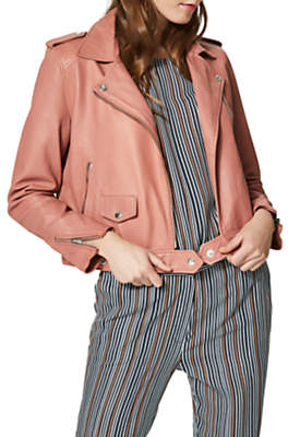 Selected Roxie Leather Jacket, Blush