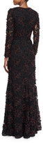 Thumbnail for your product : Sachin + Babi Long-Sleeve Beaded Lace Gown, Onyx