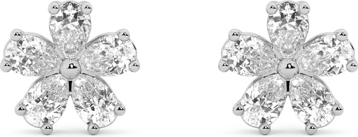 Everyday By HauteCarat Lab Grown Diamond Flower Stud Earrings