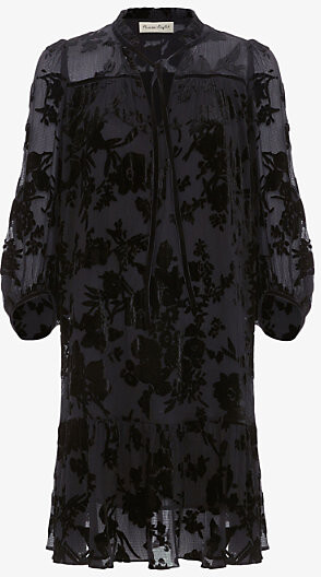 Phase Eight Womens Black Mila Floral-Burnout Velvet Mini Dress 26