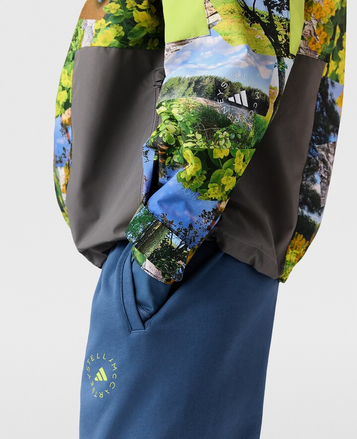 Stella McCartney TrueNature Hooded Rain Jacket, Woman, Bahia Glow Green/Dove Gray, Size: L