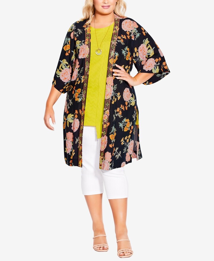 plus size embroidered coat