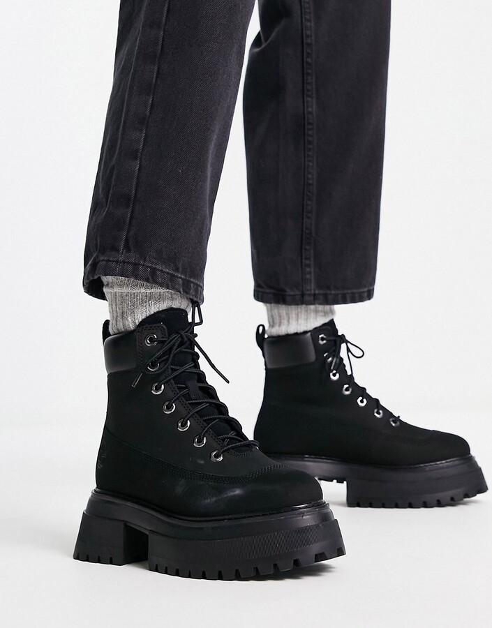 Timberland Sky 6 inch lace up boots in black nubuck - ShopStyle
