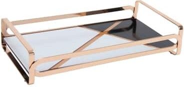 Home Details 14" Gold Color Block Vanity Tray