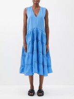 Thumbnail for your product : Merlette New York Wallis Banded Cotton-lawn Dress - Blue