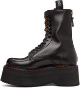 Thumbnail for your product : R 13 Black Double Stacked Platform Lace-Up Boots