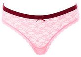 Thumbnail for your product : Charlotte Russe Contrast Waist Lace Thong Panties