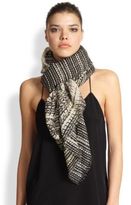 Thumbnail for your product : Roberto Cavalli Abstract-Print Cashmere & Lurex Scarf