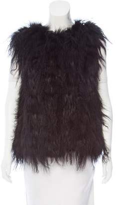 Oscar de la Renta Shearling And Fox Fur Vest w/ Tags