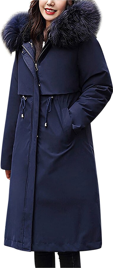 Navy Faux Fur Coat The World S, Navy Blue Fur Coat Womens