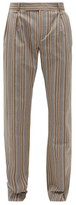 Thumbnail for your product : Ahluwalia Striped Reclaimed-cotton Trousers - Brown