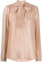 Thumbnail for your product : Antonelli Shimmery Pussy Bow Blouse