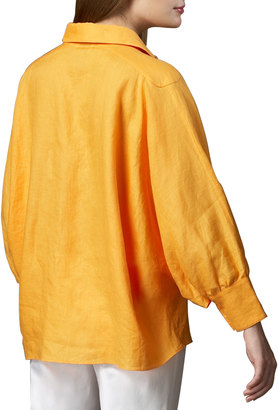 Neiman Marcus Long-Dolman-Sleeve Tunic