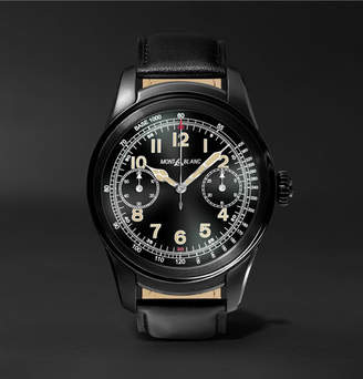 Montblanc Summit 46mm Pvd-Coated Stainless Steel And Leather Smart Watch