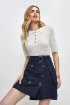 Thumbnail for your product : Karen Millen Linen Blend Knitted Polo Tee