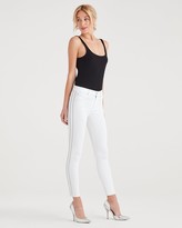 Thumbnail for your product : 7 For All Mankind High Waist Ankle Skinny with Double Silver Lurex Stripes in White Fashion