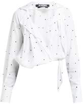 Thumbnail for your product : Jacquemus Figari Embroidered Cropped Shirt - Womens - White Multi