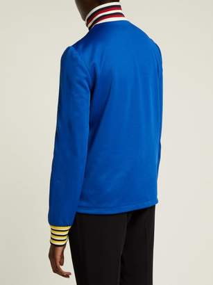 Gucci Logo Embellished Stretch Cotton Track Jacket - Womens - Blue Multi