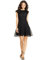 Thumbnail for your product : Betsy & Adam Cap-Sleeve Ombre-Stripe Dress