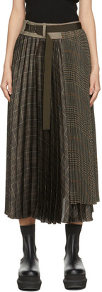 Sacai Brown & Beige Skirt