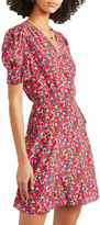 Thumbnail for your product : Saloni Lea Floral-print Silk Crepe De Chine Mini Dress