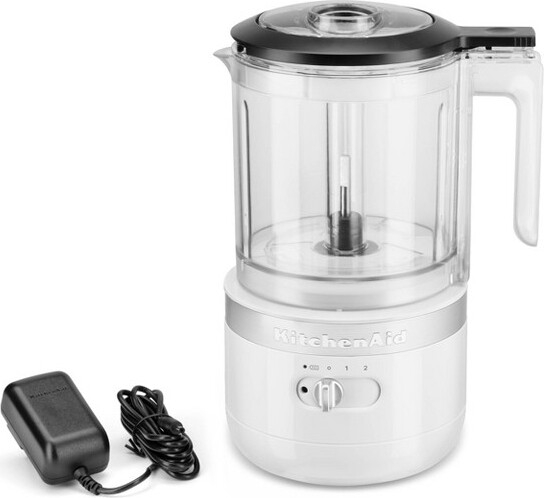 KitchenAid KitchenAidVariable-SpeedCordlessChopper-White:5-CupFoodProcessor,StainlessSteelBlades,Dishwasher-SafeParts