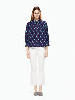Thumbnail for your product : Kate Spade Peacock silk swing top