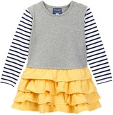 Thumbnail for your product : Toobydoo Striped Sleeve Ruffle Bottom Dress (Toddler, Little Girls, & Big Girls)