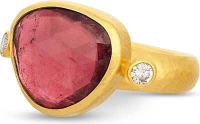 Gurhan 24K Yellow Gold Elements Tourmaline & Diamond Cocktail Ring